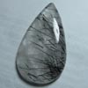 Huge size - 25x43 mm - Really Nice Quality Natural Black Rutilated Quartz - Tear Drop Cabochon Nice Clear High QUALITY